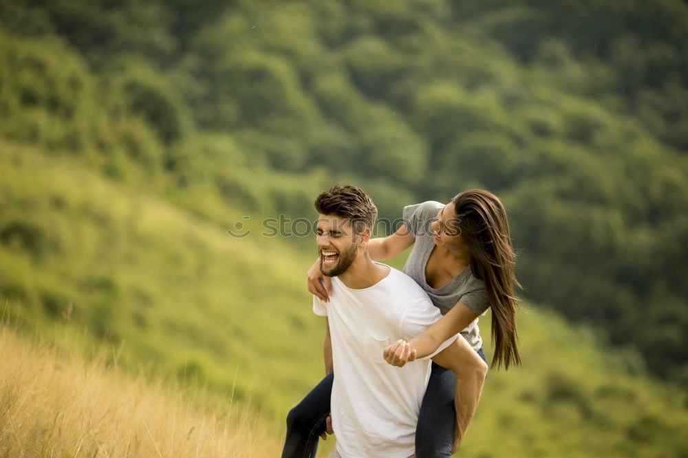 Similar – happy lovers on Holiday in the alps mountains