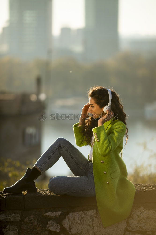 Similar – Image, Stock Photo Skater woman at sunset enjoying the sun