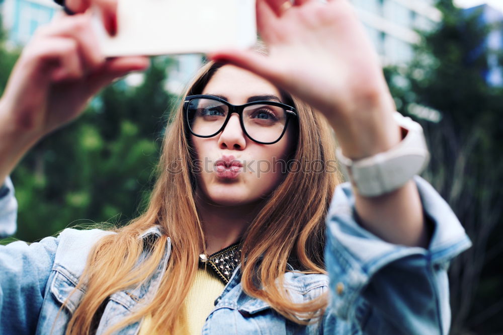 Similar – Young happy woman eating ice creams