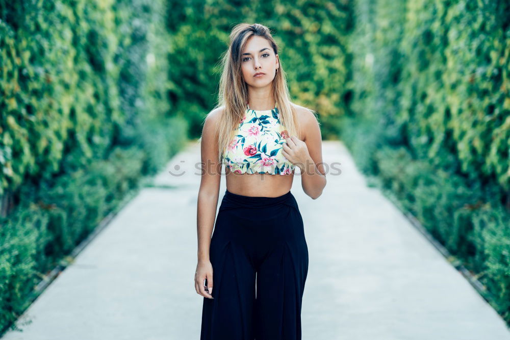 Similar – Image, Stock Photo Happy girl posing on the stones of a river