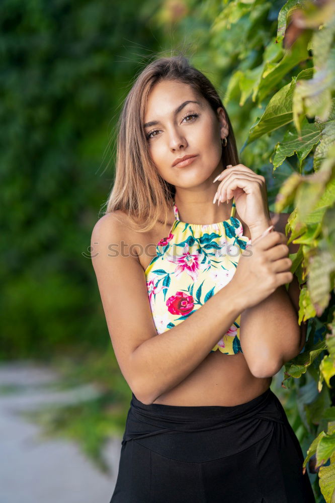 Similar – Image, Stock Photo portrait of smiling teenager in nature