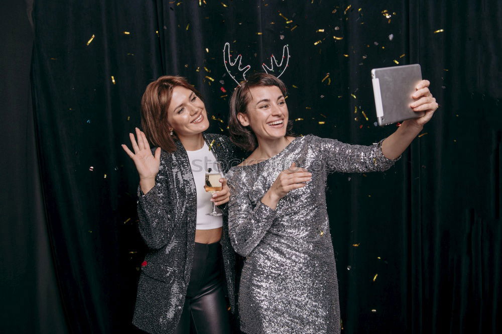 Similar – Image, Stock Photo 2 women with confetti