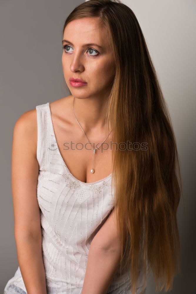 Similar – Image, Stock Photo Blond girl wearing casual clothes in the street.