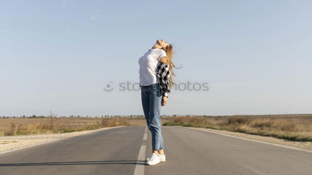 Image, Stock Photo Beautiful young playing with her dog.