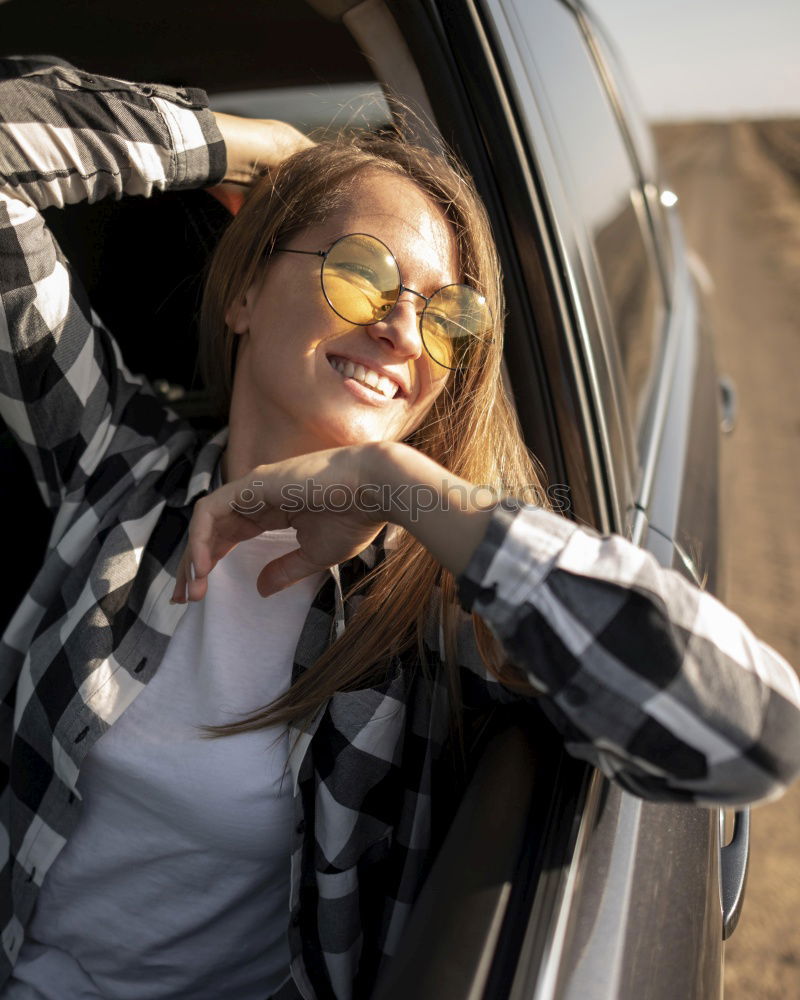 Similar – Foto Bild Frau am Steuer Autofahren