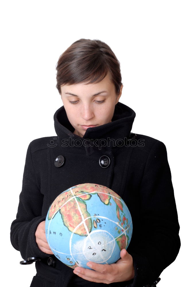 Similar – Image, Stock Photo Teenagers sitting by the map in classroom