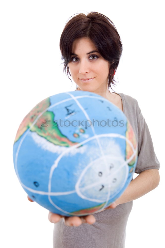 Similar – Image, Stock Photo Teenagers sitting by the map in classroom