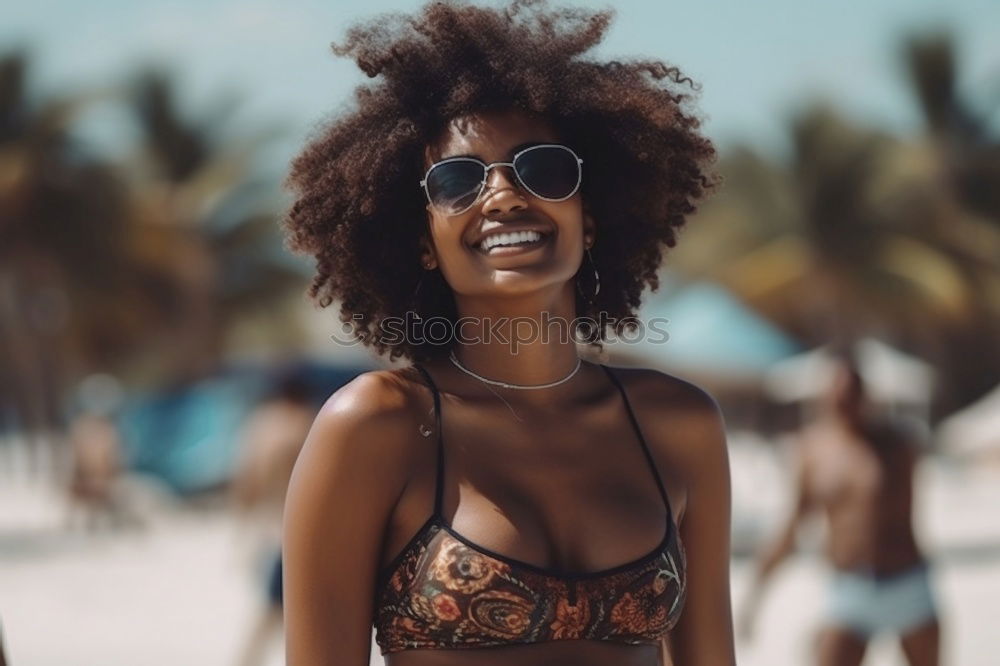 Similar – Image, Stock Photo Black woman relaxed in holidays