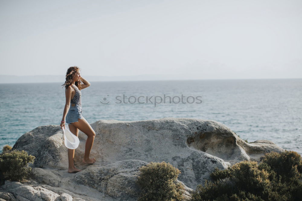 Image, Stock Photo girl by the sea Lifestyle