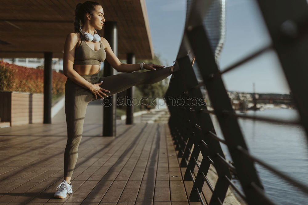 Similar – Image, Stock Photo Black woman, afro hairstyle, doing yoga in warrior figure