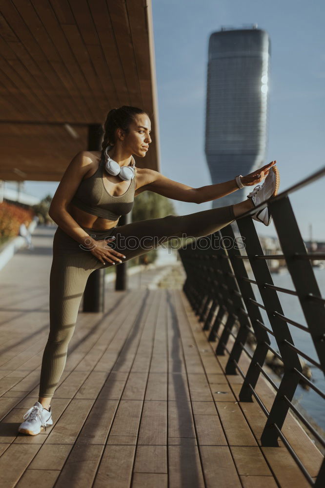 Similar – Young woman workout in a Urban Scenery.