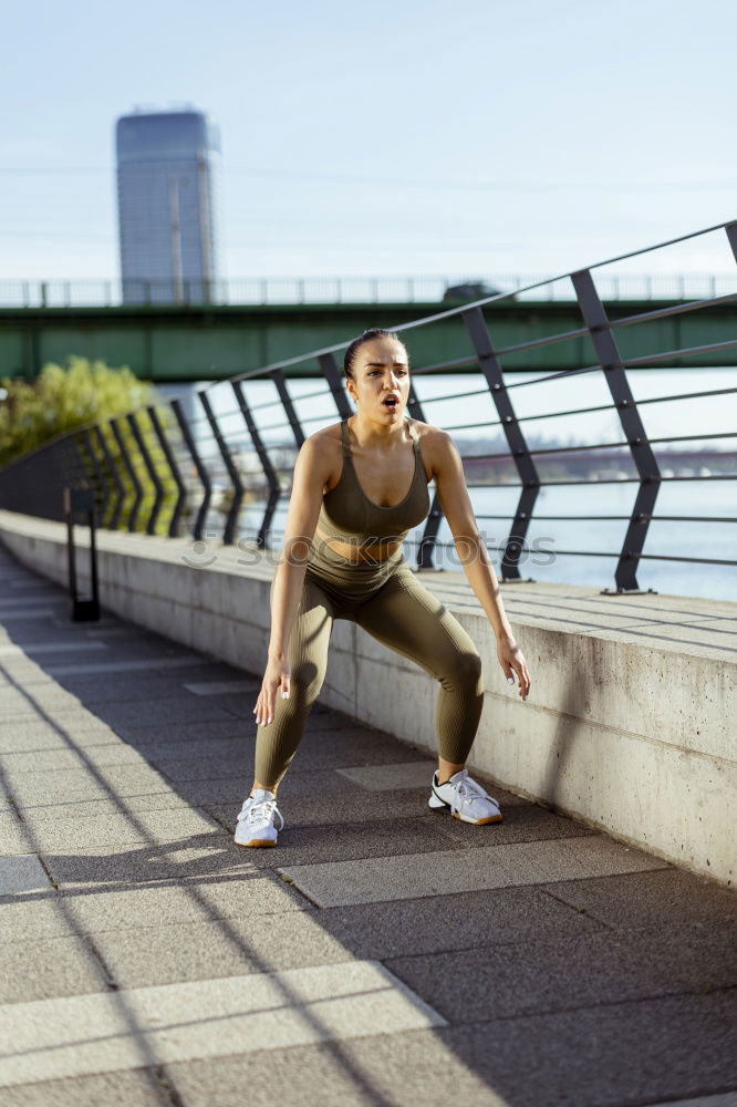 Similar – Image, Stock Photo woman doing yoga and pilates outdoor with her mat