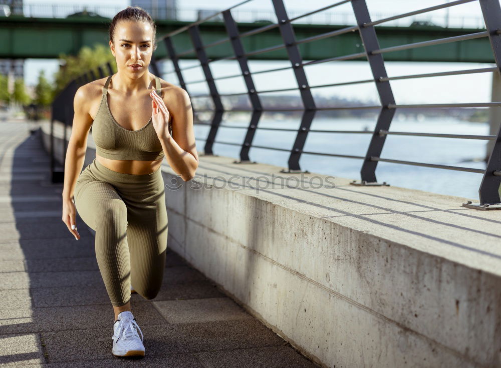 Similar – Image, Stock Photo woman doing yoga and pilates outdoor with her mat