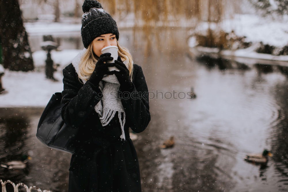 Similar – Image, Stock Photo Woman standing on the street