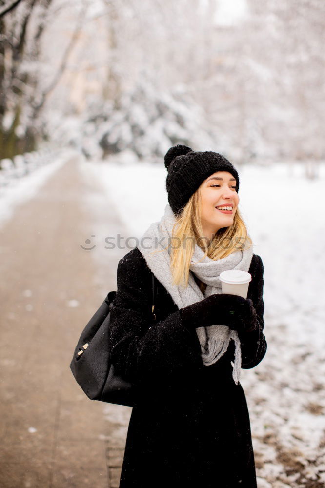 Similar – Image, Stock Photo Young woman in winter coat