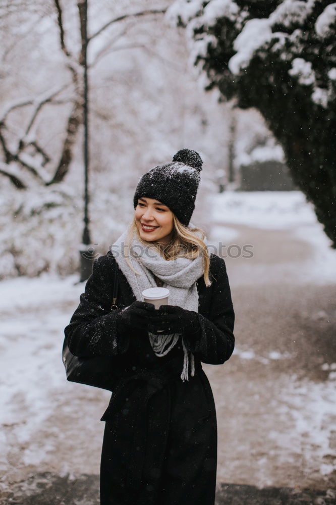 Similar – Image, Stock Photo Young woman in winter coat