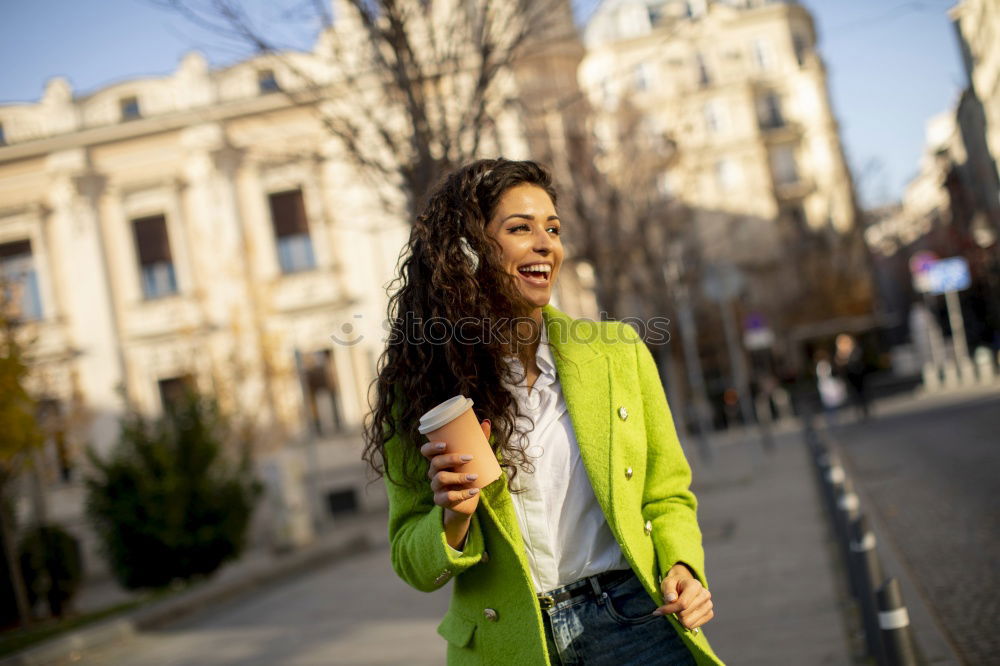 Similar – Image, Stock Photo Cheerful ethnic woman walking at street