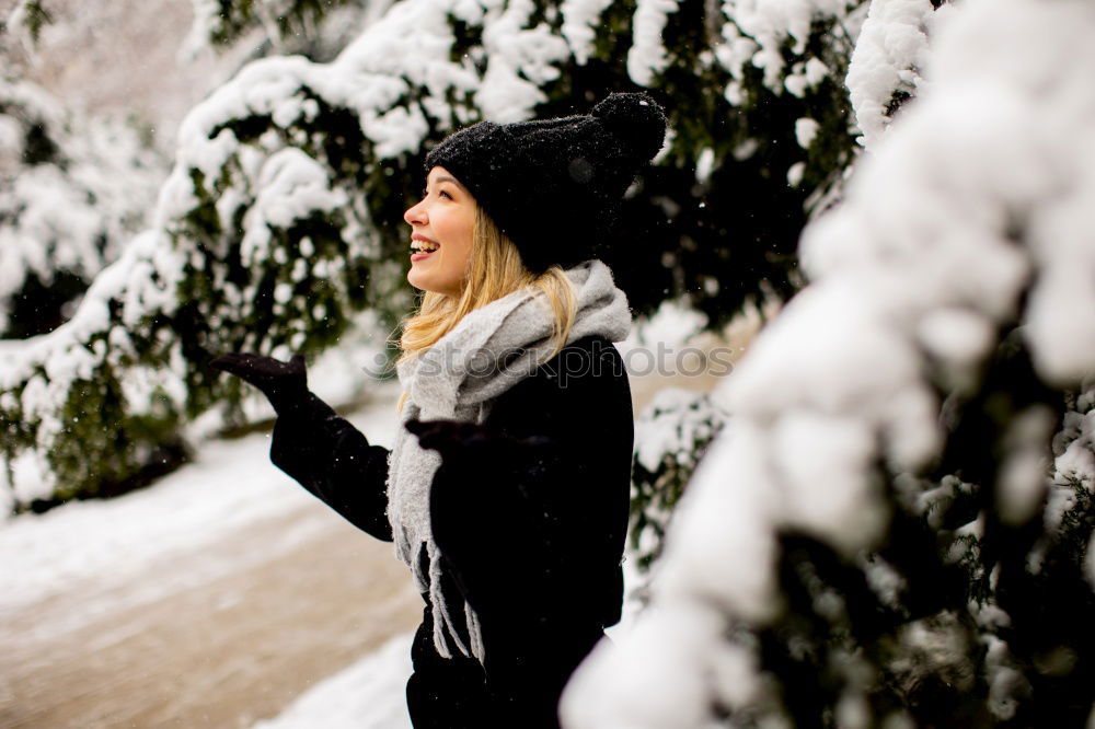 Similar – Winter fun Young woman