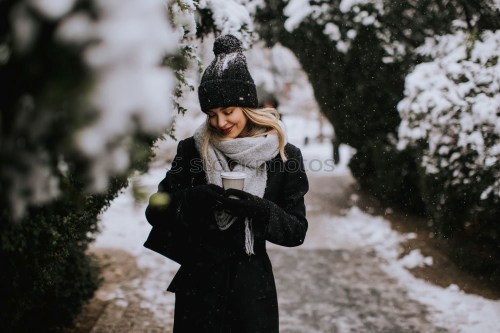 Similar – Image, Stock Photo Woman standing on the street