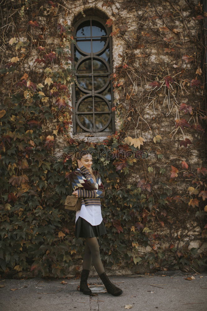 Similar – Image, Stock Photo Woman on fence in park