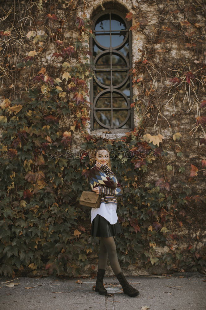 Similar – Image, Stock Photo Woman on fence in park