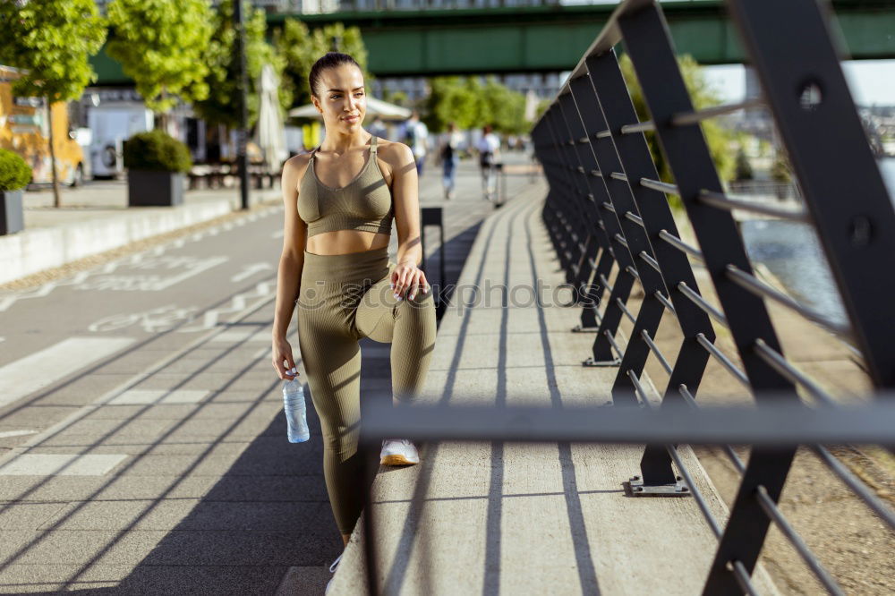 Similar – Image, Stock Photo female runner stretching