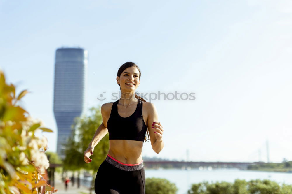 Similar – Image, Stock Photo feamle runner portrait