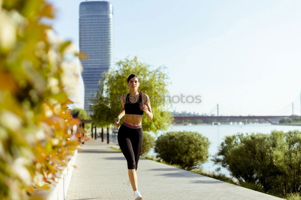 Similar – Image, Stock Photo Woman jumping Lifestyle