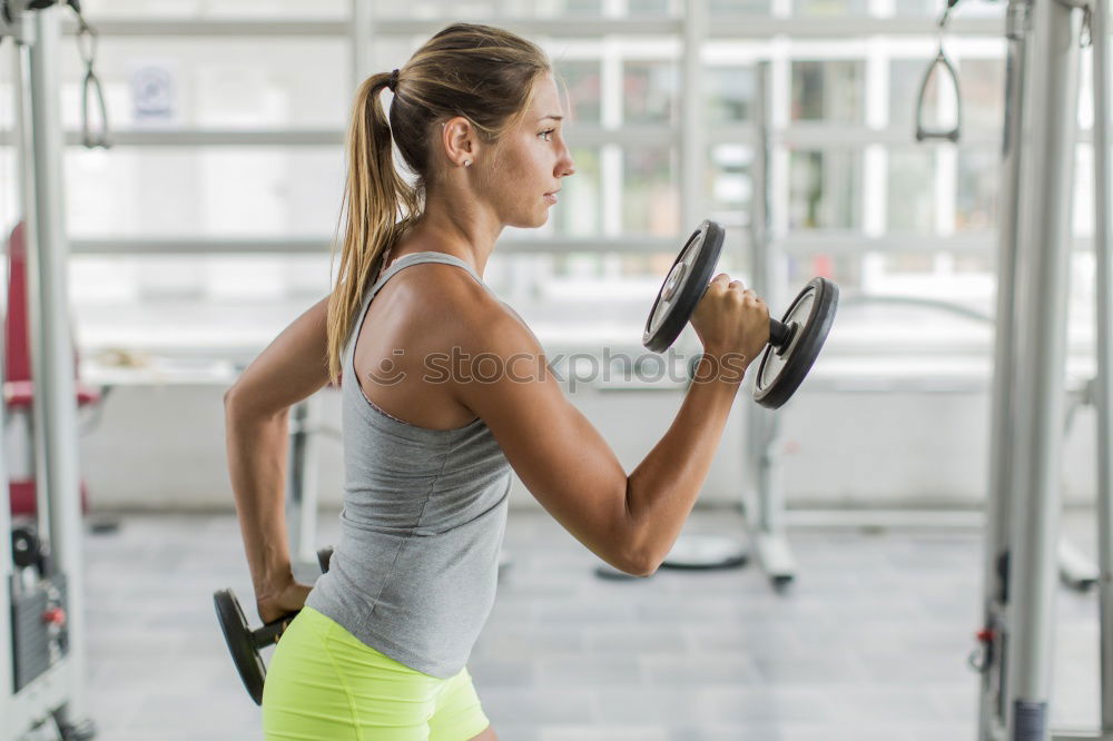 Similar – Image, Stock Photo Beauty woman training shoulders