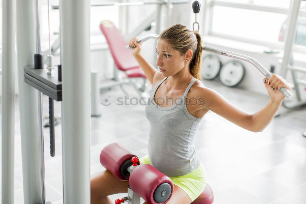 Similar – Image, Stock Photo Beauty woman training shoulders