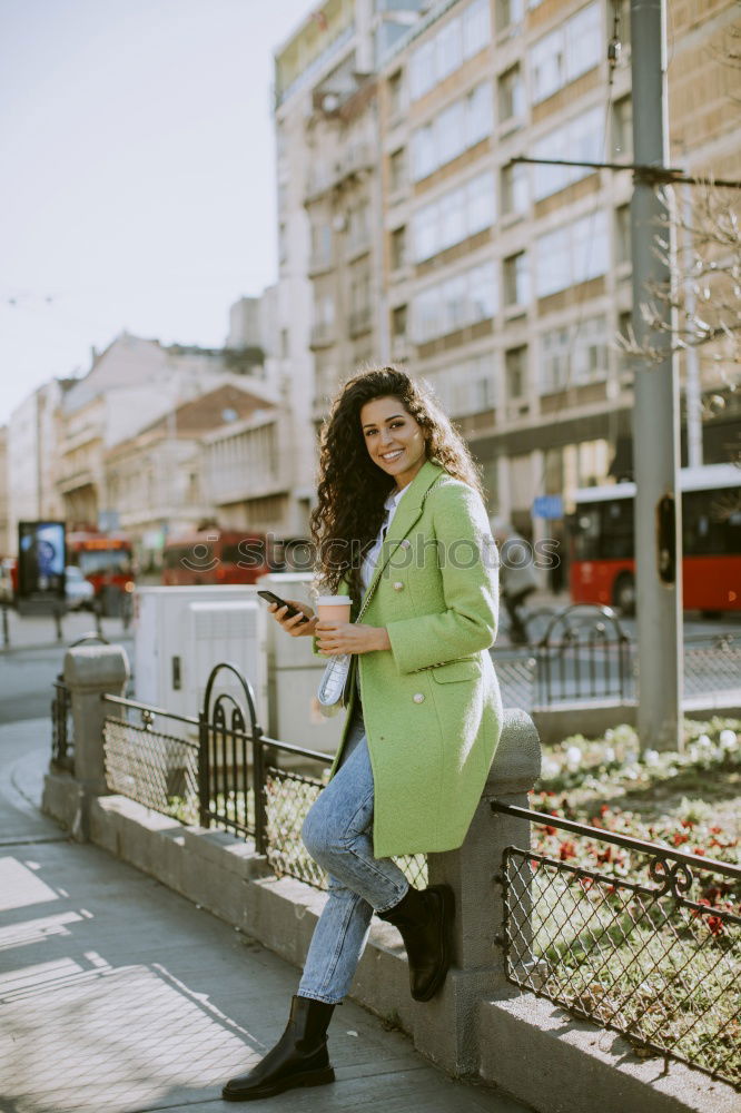 Similar – Image, Stock Photo young girl enjoying on the street