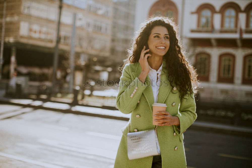 Similar – Image, Stock Photo Portrait of young woman smiling in urban background