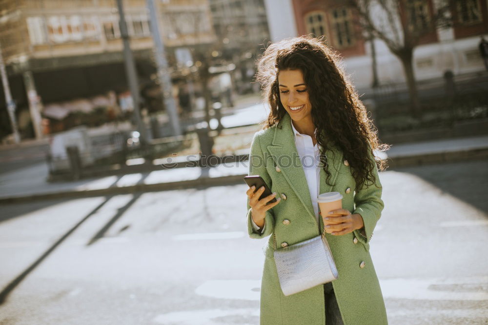 Similar – Cheerful friends taking photos of themselves on smart phone