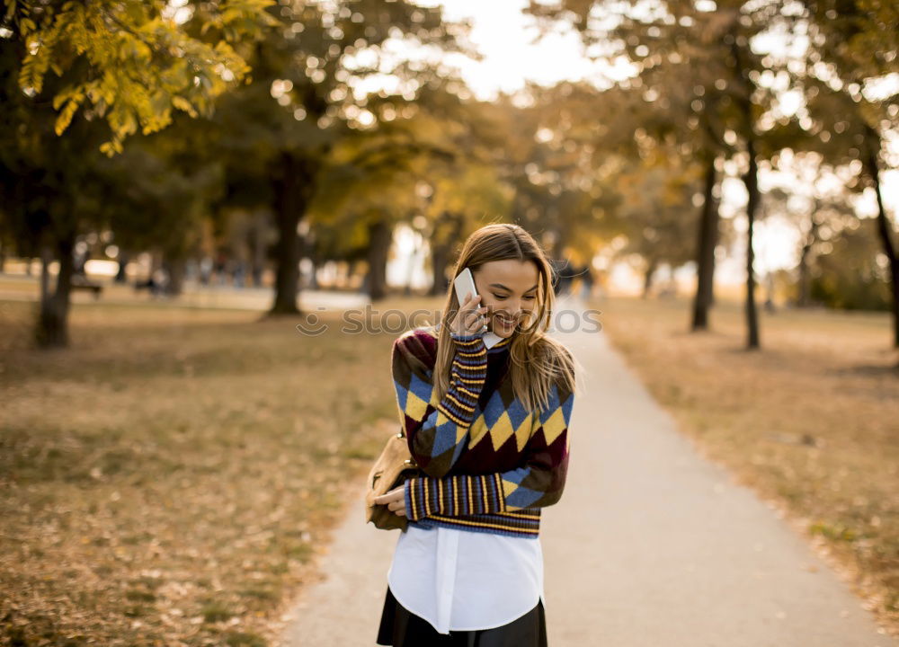 Image, Stock Photo young woman enjoying on the street