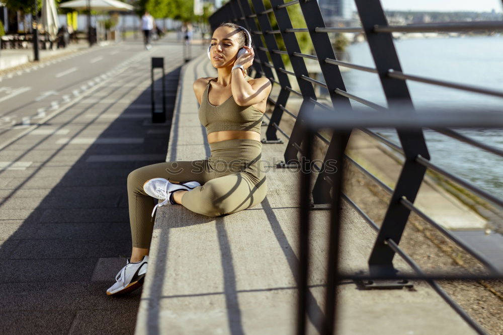 Similar – Girl Lying Down on a Bench at San Francisco, California