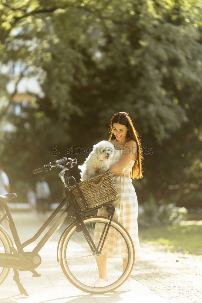 Similar – Image, Stock Photo Who loves his bike, pushes it