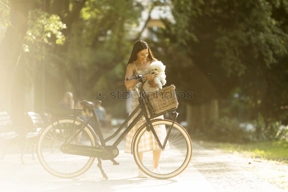 Similar – Image, Stock Photo Who loves his bike, pushes it