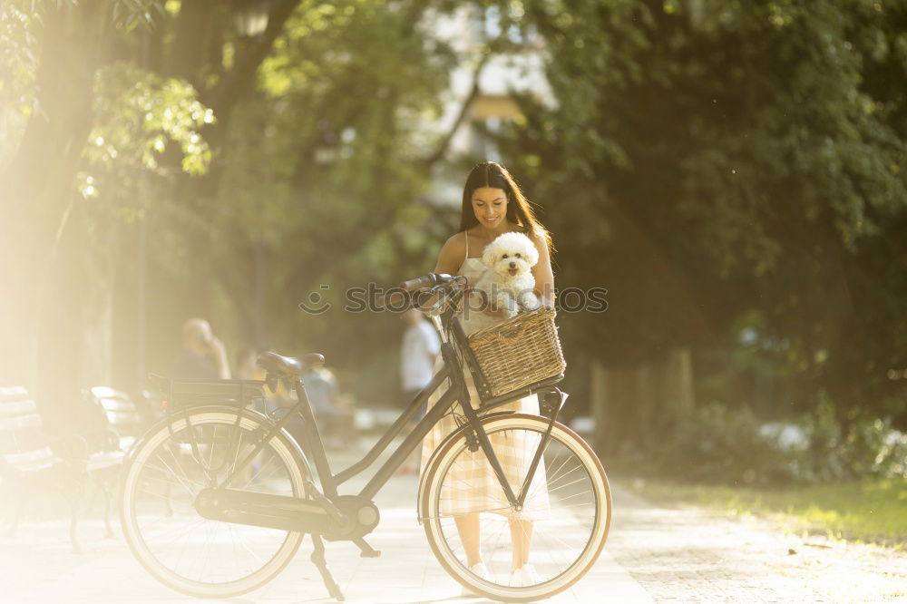 Similar – Image, Stock Photo Who loves his bike, pushes it