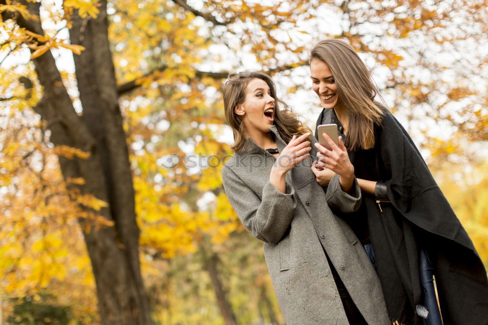Similar – Image, Stock Photo Two girls sitting on bench in the park background