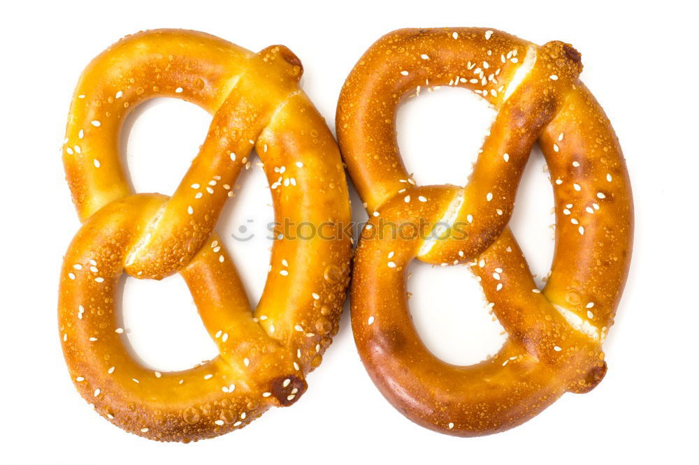 Similar – Image, Stock Photo Flying Food Concept German Traditional Salted Pretzel