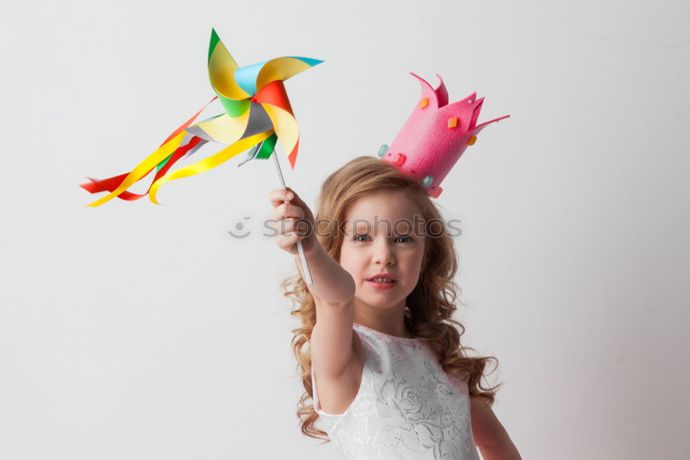 Similar – Image, Stock Photo kid girl playing with dolls at home