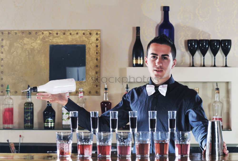 Similar – Image, Stock Photo Barman is making cocktail at night club