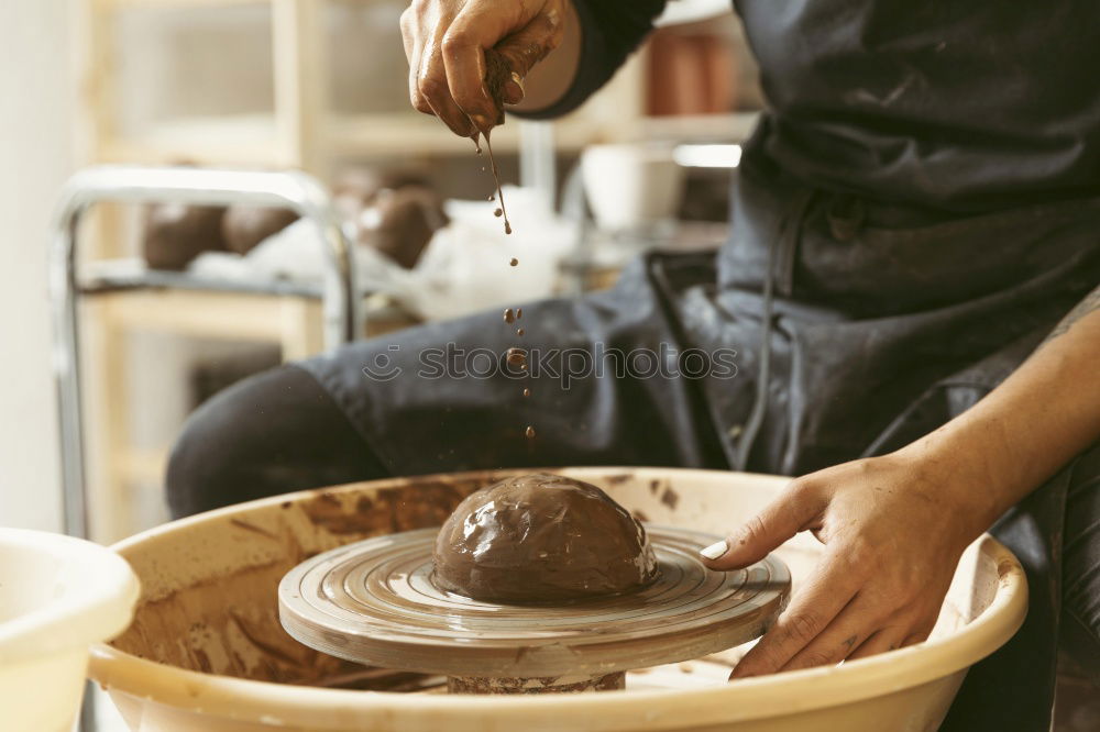 Similar – Image, Stock Photo Artisan working in pottery studio