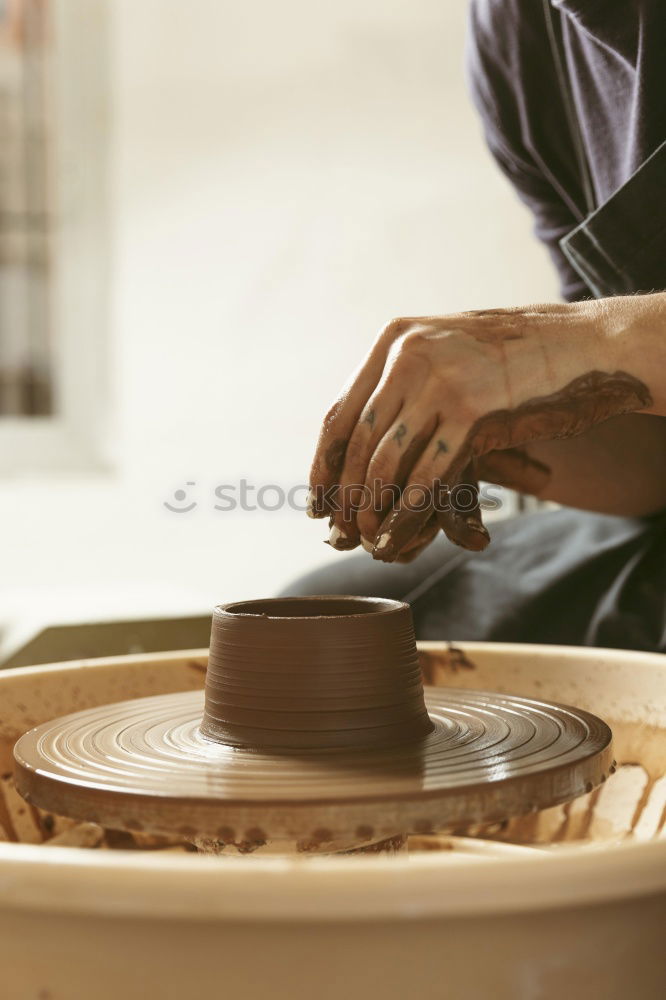 Similar – Image, Stock Photo Crop woman working with clay