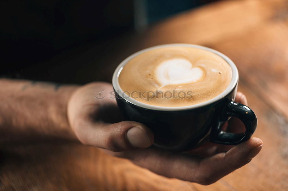 Similar – Image, Stock Photo Cup of latte with flower