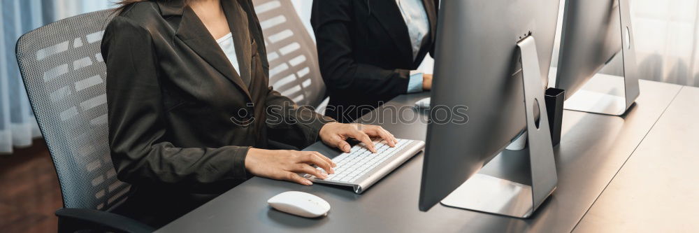 Similar – Image, Stock Photo Brunette woman using tablet