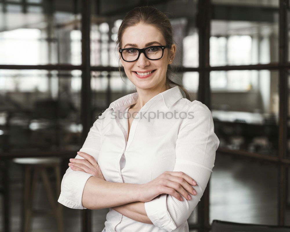 Similar – Image, Stock Photo Woman in whites at modern building