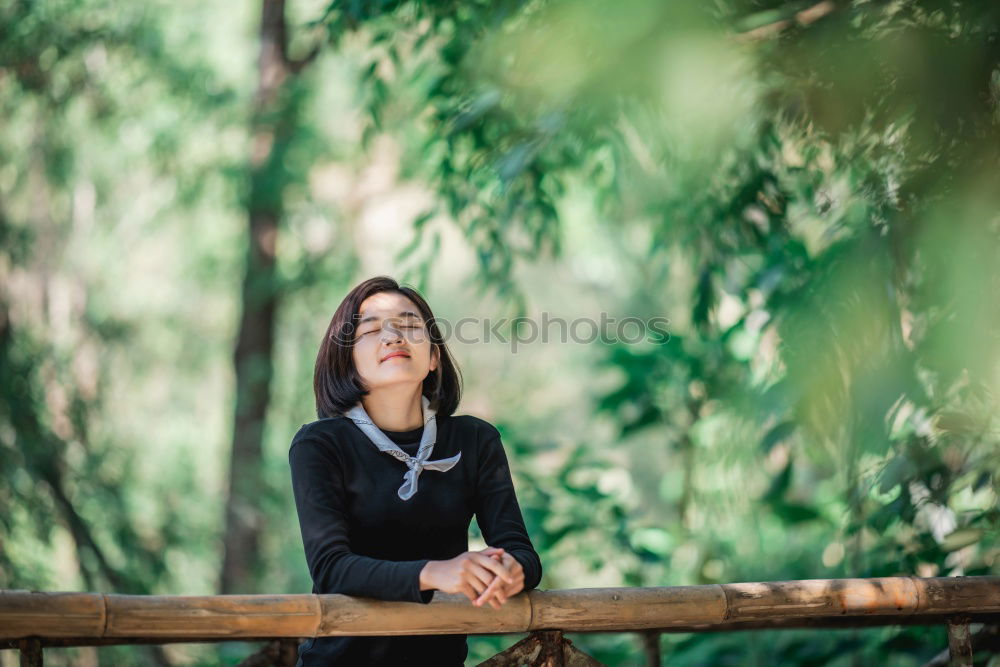 Similar – Image, Stock Photo Woman posing on nature