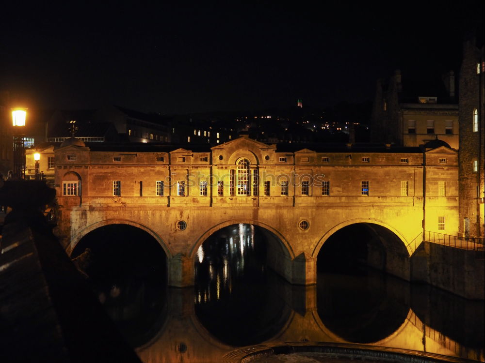 Similar – Image, Stock Photo Angel castle with bridge at night