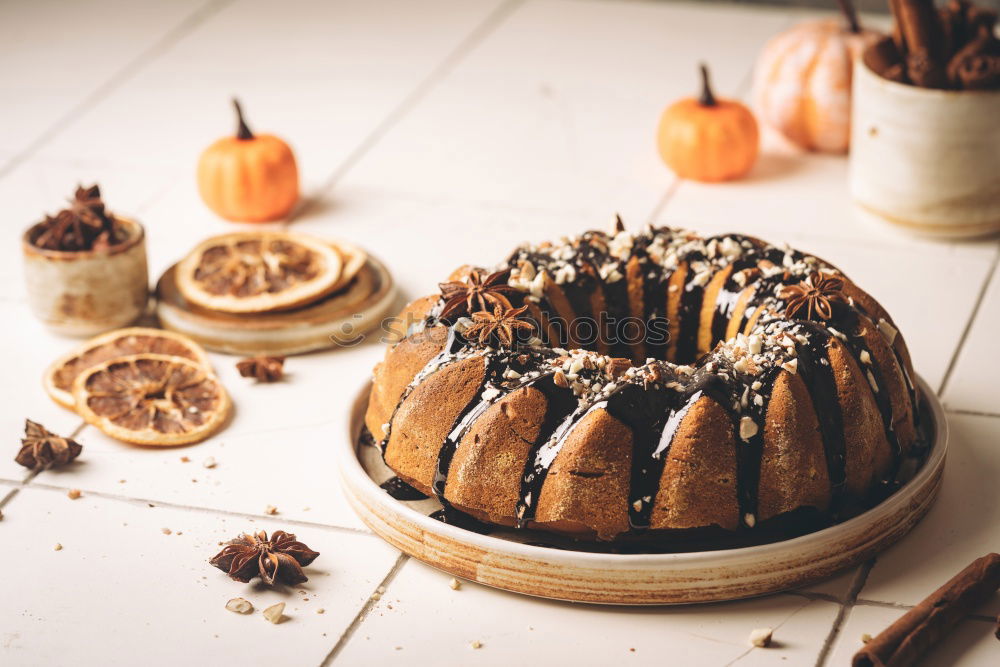 Similar – Image, Stock Photo Chocolate cream cake on rustic wood with cake lace